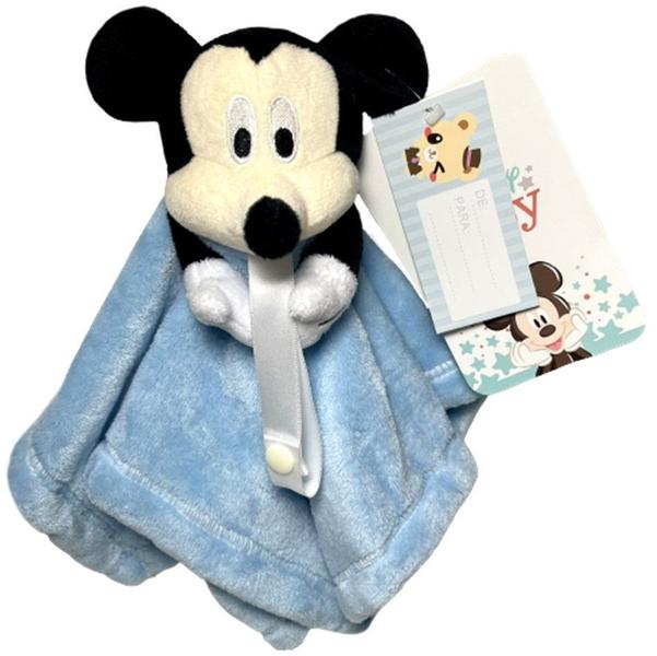 Imagem de Naninha De Pelúcia Boneco Personagem Ratinho Menino Mickey Mouse - Azul - Indicado Para Bebês E Crianças - Disney Baby