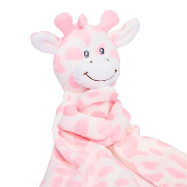 Imagem de Naninha Girafinha Rosa Pano Macia Para Soninho Infantil 14422 - Buba