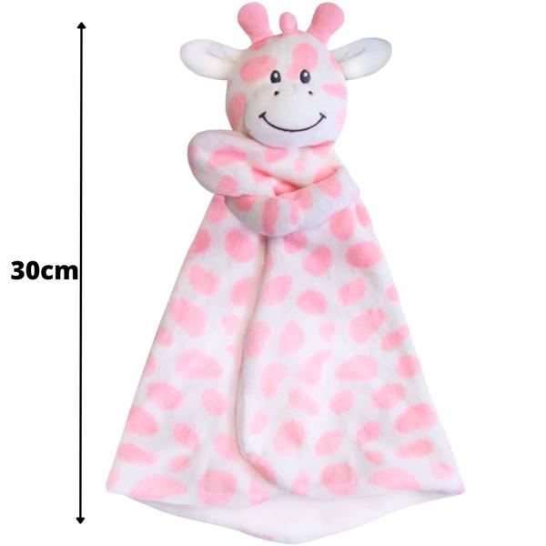 Imagem de Naninha Girafinha Rosa Pano Macia Para Soninho Infantil 14422 - Buba