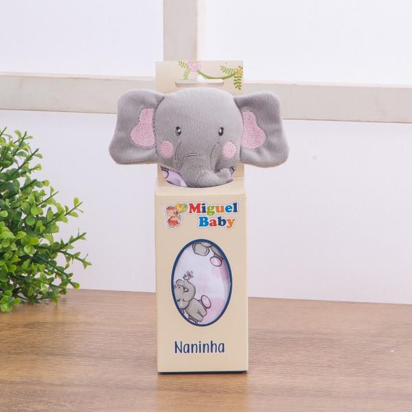 Imagem de Naninha Para Bebe Bichinhos Naninha De Bebe Elefante Pelúcia