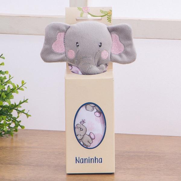 Naninha para Bebê Elefantinha Rosa - Miguel Baby Naninha para Bebê Elefantinha Rosa - Miguel Baby