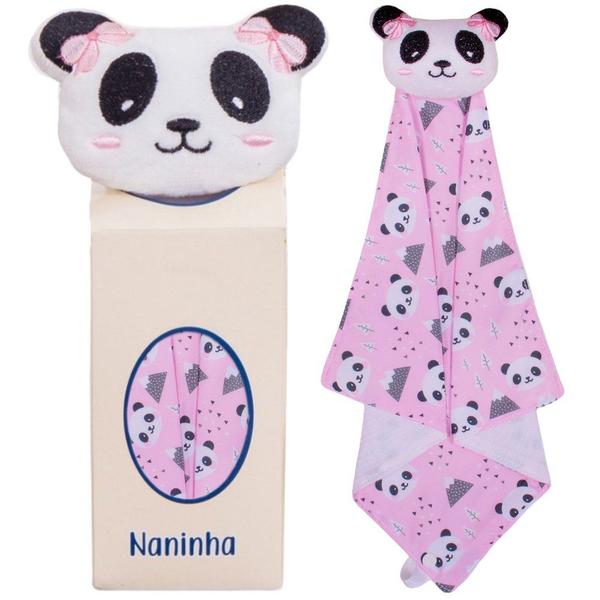 Imagem de Naninha para Bebê Ursinho Panda Rosa