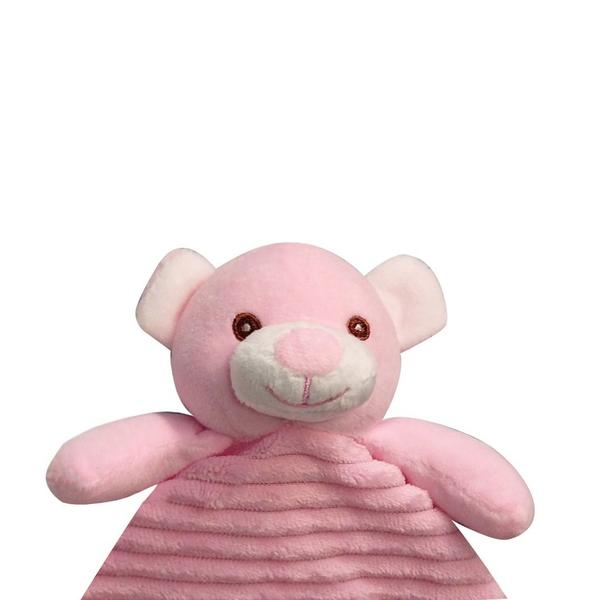 Imagem de Naninha Soft Soninho Bebe Bichinhos Antialérgico Ursinho Rosa