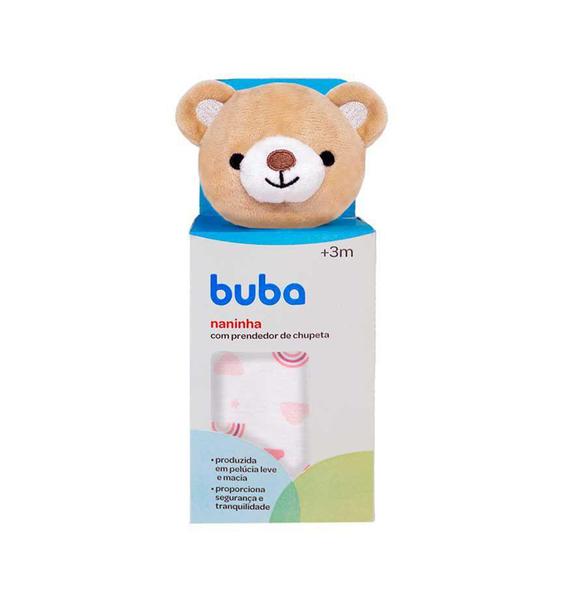 Imagem de Naninha Soft Urso Rosa com Prendedor de Chupeta - Buba