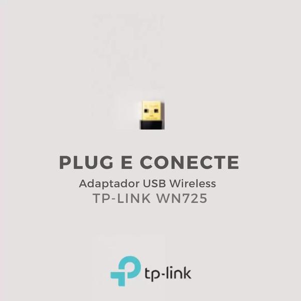 Imagem de Nano Adaptador Usb Wireless Tp- Link Tl-Wn725N 150Mbps