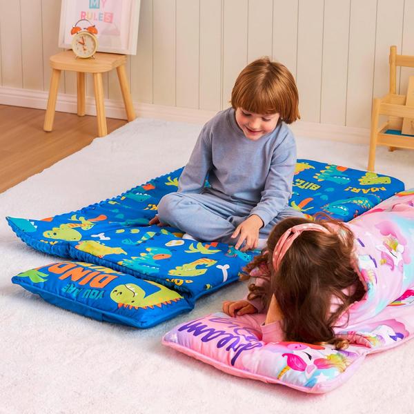 Imagem de Nap Mat Joiedomi Toddler com travesseiro e cobertor Dinossauro