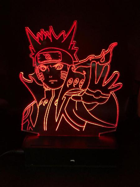 Imagem de Naruto e Shippuden, Luminaria Led 3d, Geek, 16 Cores controle remoto