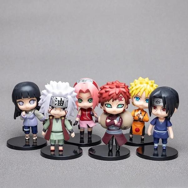 Imagem de Naruto Q versão figuras PVC, boneca Gaara Kakashi, decoração do quarto, figura Anime, 6 estilos, 9cm