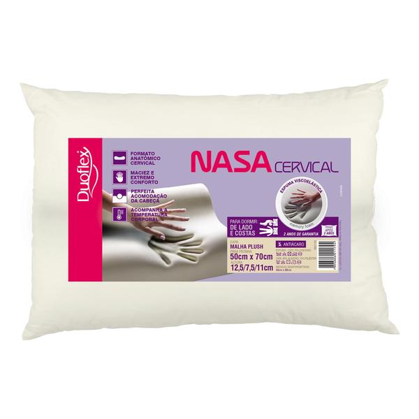 Imagem de Nasa Cervical Travesseiro Ortopédico Com Capa Plush Duoflex NN2109