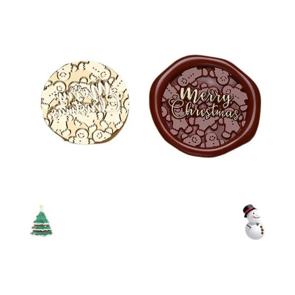 Imagem de Natal Floco De Neve Rena Retro Selo Selos Cera Diy Scrapbooking Envelope Decoração Cobre Bronze