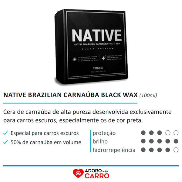 Imagem de Native Black Wax Vonixx 100ml Brilho para Pintura e Cromado