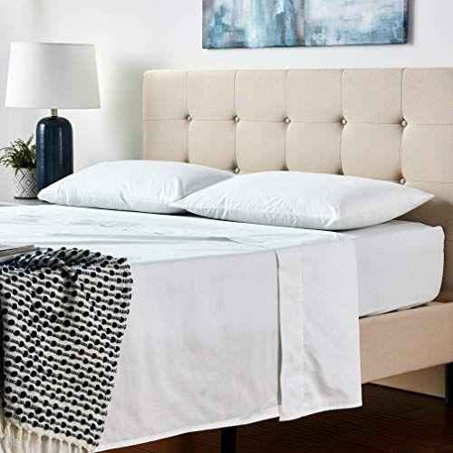 Imagem de Nautica - Coleção Percale - Conjunto de Folhas de Cama - 100% Algodão, Crisp & Cool, Roupa de Cama Leve & Umidade-Wicking, Rainha, Branco