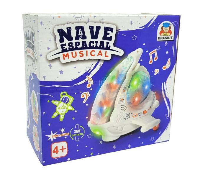 Imagem de Nave Espacial Musical Braskit Movimenta Gira Luzes Coloridas e Musica Brinquedo Infantil Recreativo