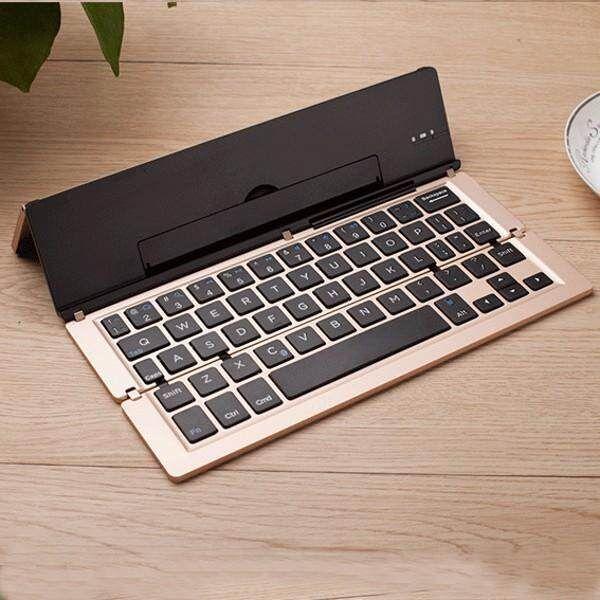 Imagem de NBC F18 dobrável metal sem fio teclado bluetooth ouro