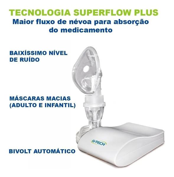 Imagem de Nebulizador Compressor G-tech Compact Dc1 Branco Bivolt