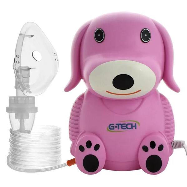 Imagem de Nebulizador Inalador Nebdog Rosa Infantil Névoa Fina Bivolt G-Tech