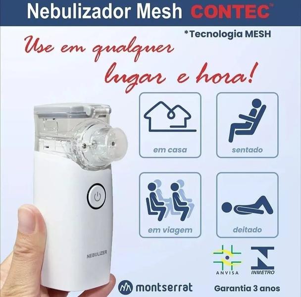 Imagem de Nebulizador Inalador Silencioso Portátil Eletrico Neb Mesh