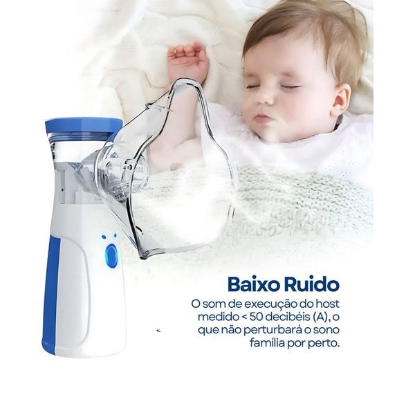 Imagem de Nebulizador Inalador Ultrassônico Portátil Usb Bivolt Adulto E Infantil