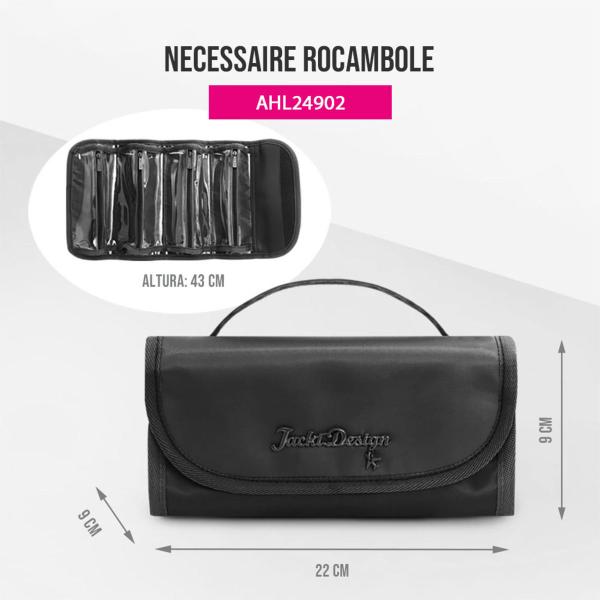 Imagem de Necessaire Rocambole Jacki Design Premium Alça Cor Preto