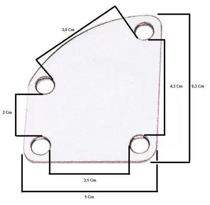 Imagem de Neck Plate Chapa de Junção de Braço Guitarra Curvado Dourado