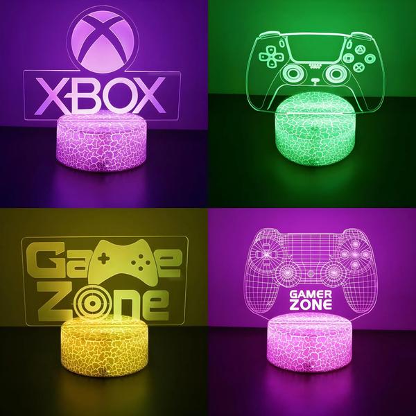 Imagem de Neon Gamer 3d Led Night Light Rgb Configuração De Jogos Quarto Das Crianças Candeeiro Mesa Decoração