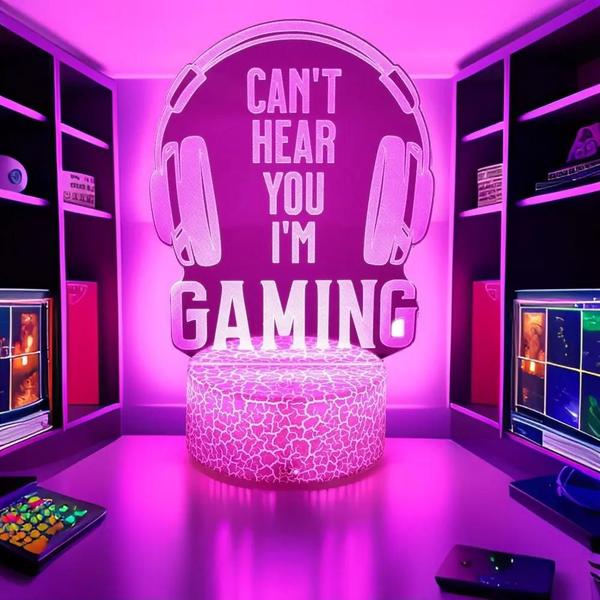 Imagem de Neon Gamer 3d Led Night Light Rgb Configuração De Jogos Quarto Das Crianças Candeeiro Mesa Decoração