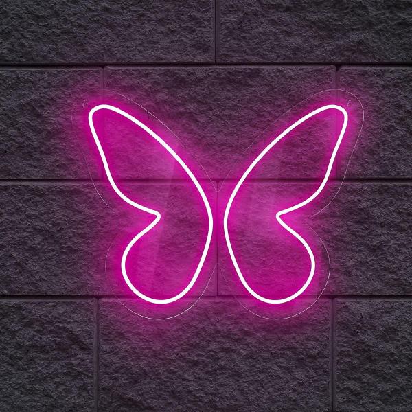 Imagem de Neon Led Borboleta Rosa decoração Quarto Festa Aniversario Criança Menina Feminino