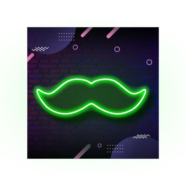 Imagem de Neon Led em Acrílico Barbearia - Bigode 45x15cm