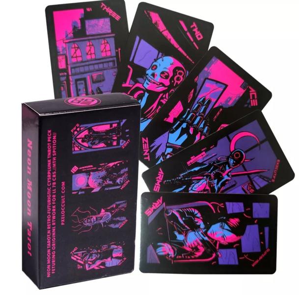 Imagem de Neon Moon Tarot Deck Tarô Da Lua Neon Baralho de Cartas de Oráculo