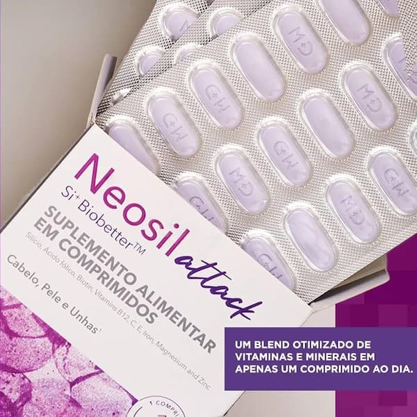 Neosil Attack Cabelo Pele E Unhas 90 Comprimidos Sem Sabor