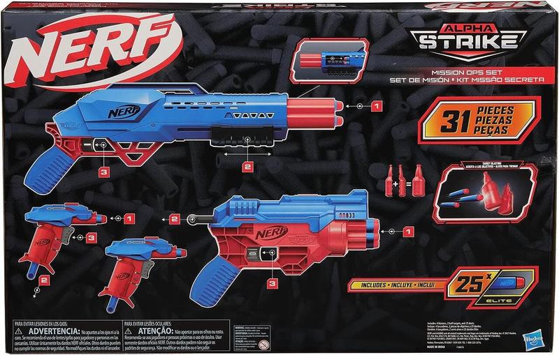 Nerf Alpha Strike Kit Missão Secreta Com 4 Lançadores - Hasbro F2556 Imagem de Nerf Alpha Strike Kit Missão Secreta Com 4 Lançadores - Hasbro F2556