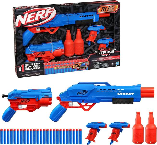 Nerf Alpha Strike Kit Missão Secreta Com 4 Lançadores - Hasbro F2556 Imagem de Nerf Alpha Strike Kit Missão Secreta Com 4 Lançadores - Hasbro F2556