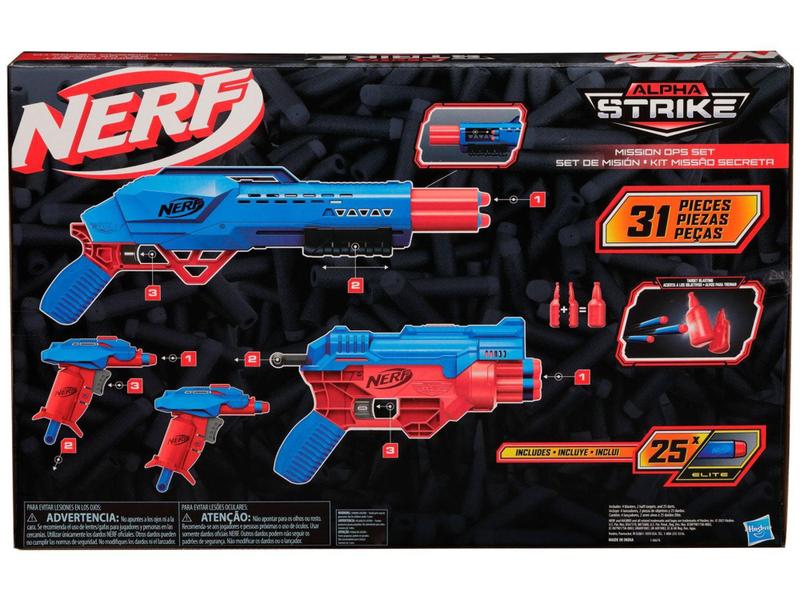 Imagem de Nerf Alpha Strike Kit Missão Secreta Hasbro - 31 Peças