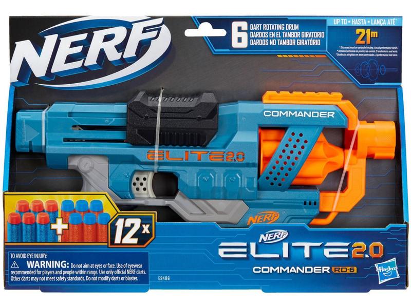 Nerf Elite 2.0 Commander RD-6 Hasbro 13 Peças - Com Tambor Giratório para 6 Dardos Imagem de Nerf Elite 2.0 Commander RD-6 Hasbro 13 Peças - Com Tambor Giratório para 6 Dardos