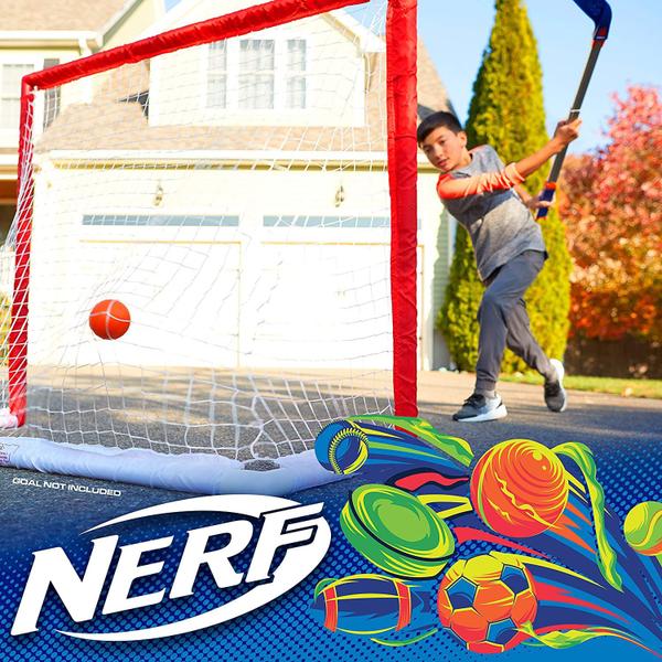 Imagem de NERF FLEXPLAY Kids Hockey Stick and Ball Set - Indoor &amp Outdoor Street Hockey Set - Ajustável Height Stick - Street Hockey Ball Incluído