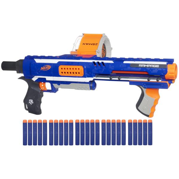 Imagem de Nerf Rampage N-Strike Elite Toy Blaster com 25 Dardos De Tambor slam fogo e 25 dardos oficiais de espuma de elite para crianças, adolescentes e adultos (exclusivo da Amazon)