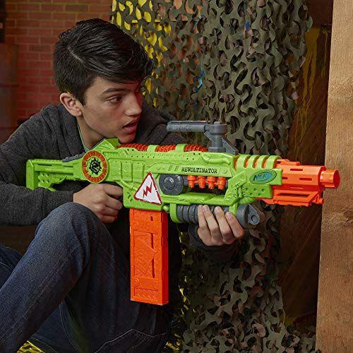 Imagem de NERF Revoltinator Zombie Strike Toy Blaster com Luzes Motorizadas Sons & 18 Dardos Oficiais para Crianças, Adolescentes e Adultos