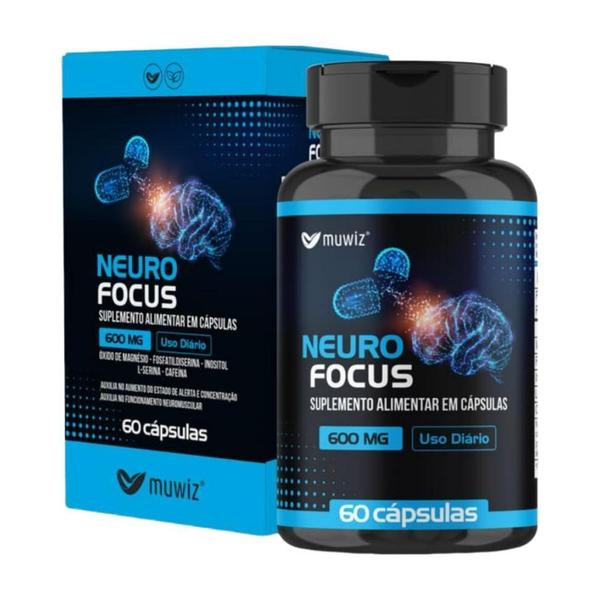 Imagem de Neuro Focus Nootrópico 600mg 60 cápsulas Muwiz