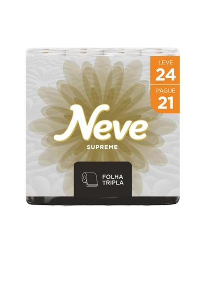 Imagem de Neve Papel Higiênico Supreme Folha Tripa Neutro leve 24 pague 21 rolos