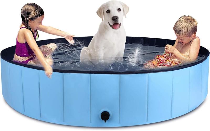 Imagem de Newpet Piscina Banheira Cachorro Pets Dobrável Azul 120x30cm