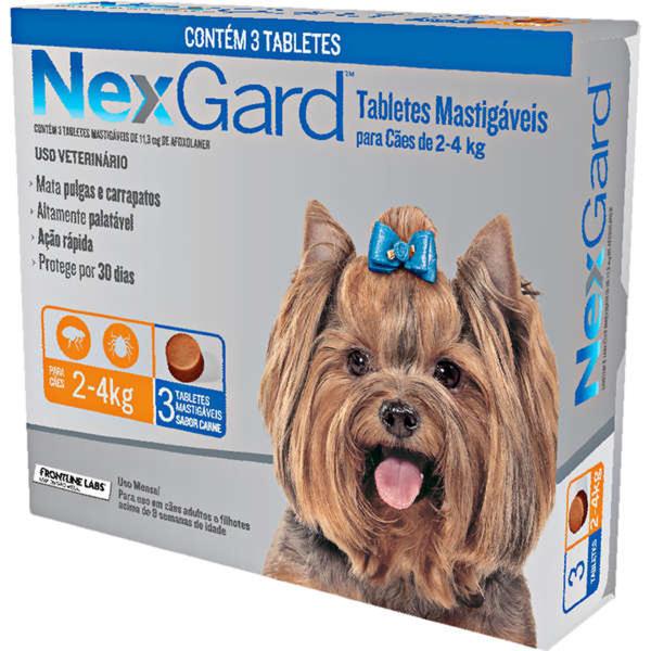 Imagem de NexGard 11,3 mg para Cães de 2 a 4 Kg - 3 Tabletes