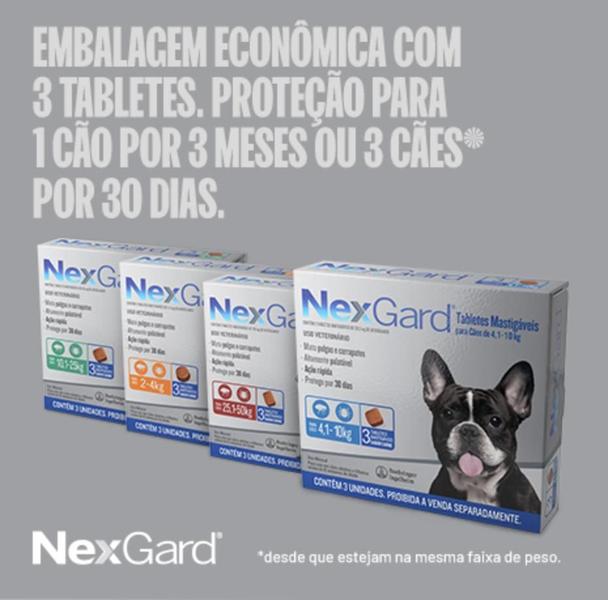 Imagem de NexGard 25,1 a 50 Kg Antipulgas e Carrapatos 136 mg - 03 Comprimidos