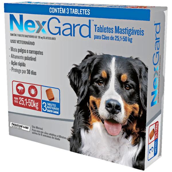 Imagem de Nexgard Antipulgas E Carrapatos 25 A 50kg Com 3 Comprimidos