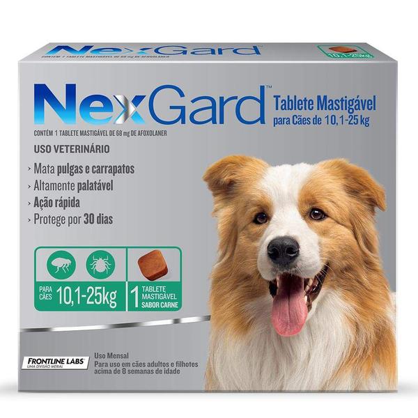 Imagem de nexgard Antipulgas e Carrapatos Cães de 10 a 25kg - 1 Tablete