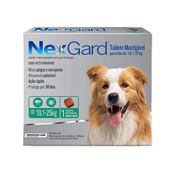 Imagem de Nexgard Cães 10 a 25kg Antipulgas Caixa 1 Comprimido