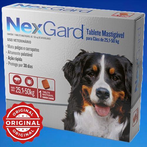 Imagem de Nexgard cães 25,1kg a 50kg 1 tablete para pet cachorro