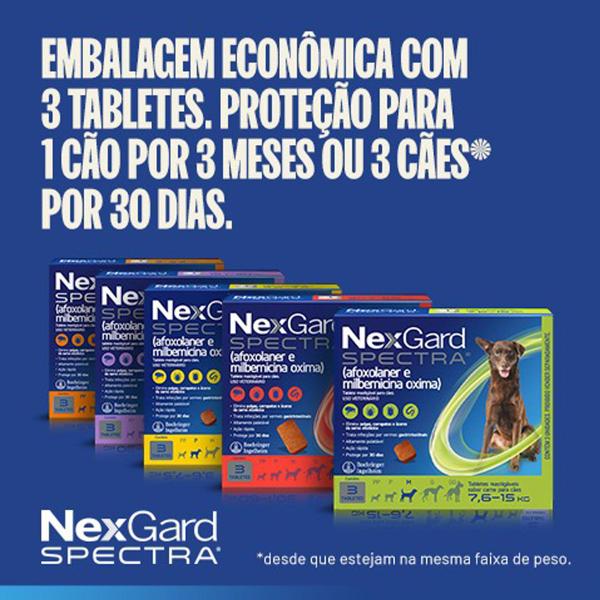 Imagem de Nexgard Spectra 15,1 A 30 Kg 3 Tabletes Cor Violeta