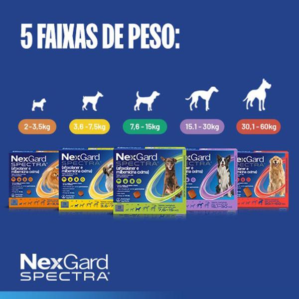 Imagem de Nexgard Spectra 15,1 A 30 Kg 3 Tabletes Cor Violeta