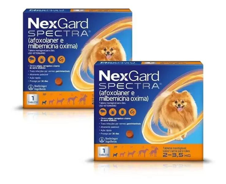 Imagem de Nexgard Spectra Antipulgas e Carrapatos PP 2-3,5Kg - Combo 2 Caixas