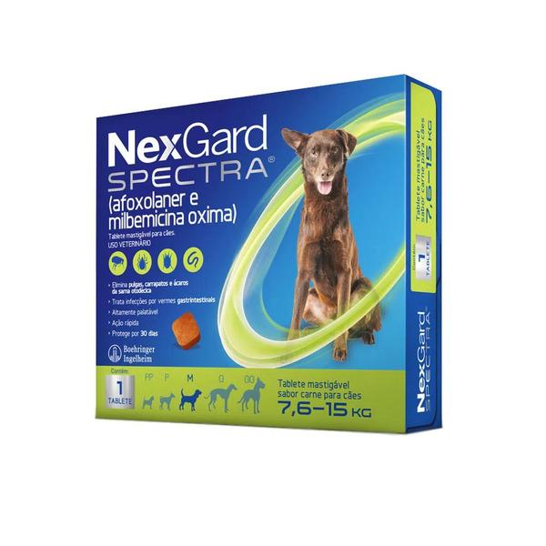 Imagem de Nexgard Spectra Antipulgas e Vermífugo para Cães de 7,6 a 15kg - 1 Comprimido